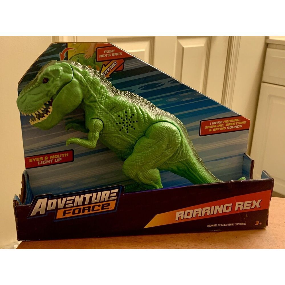 Adventure Force Roaring Rex Green Dinosaur Battery Operated Toy. New